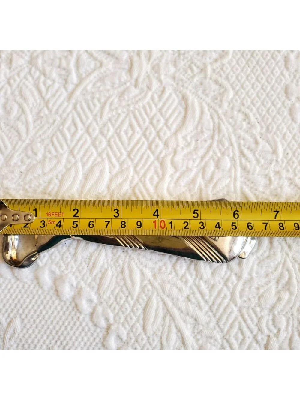 Vtg Italy Bottle Cap Opener Silver Plated Men's Tie Figural 6.5
